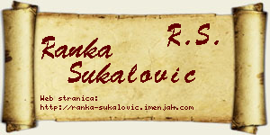 Ranka Šukalović vizit kartica